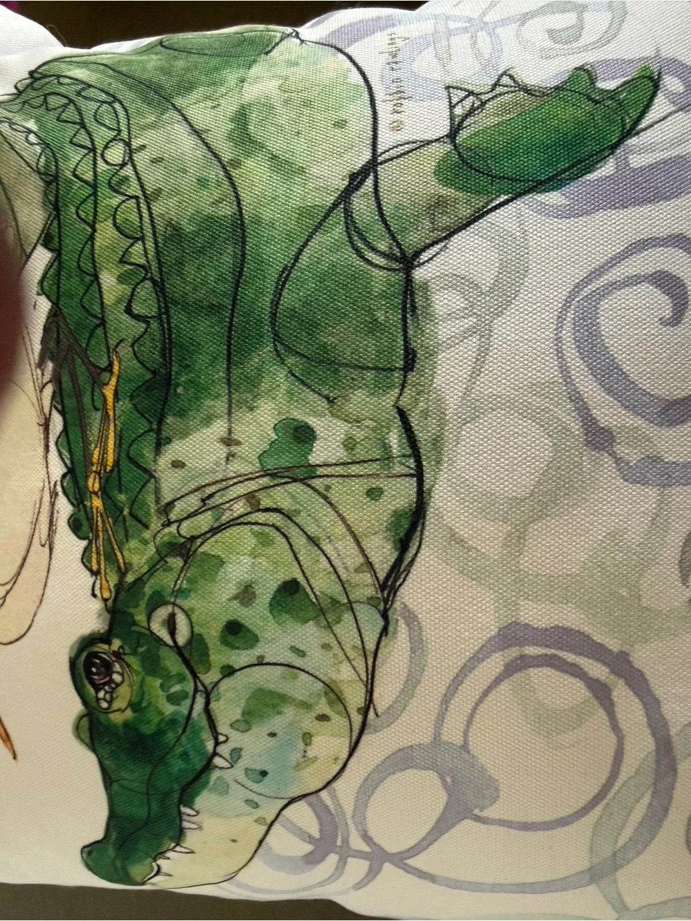 Decorative Reptile Pillow Cover in Green by